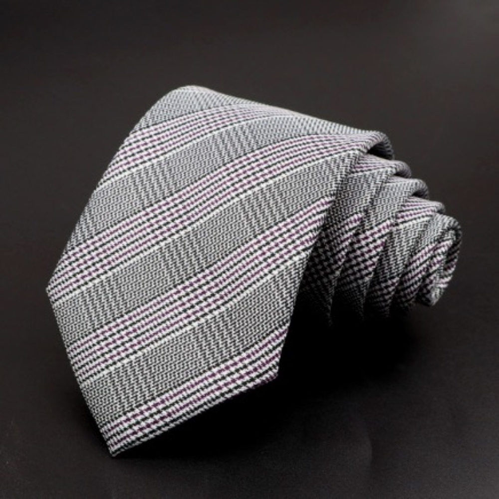 Silver Check Tie